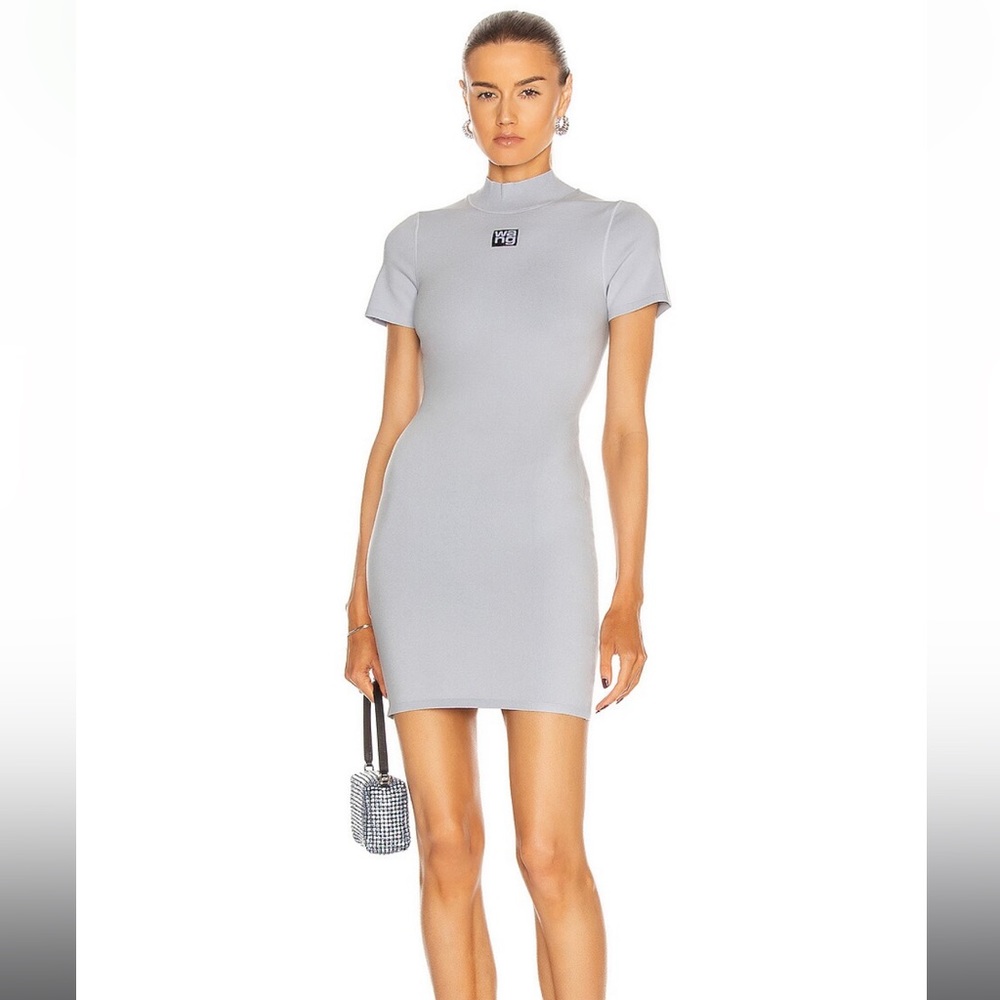 ALEXANDER WANG Logo Patch Bodycon Mini Dress